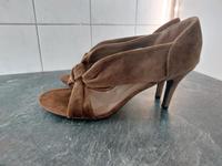 Pumps Peeptoes HighHeels braun samt Schleife Knoten Dortmund - Aplerbeck Vorschau