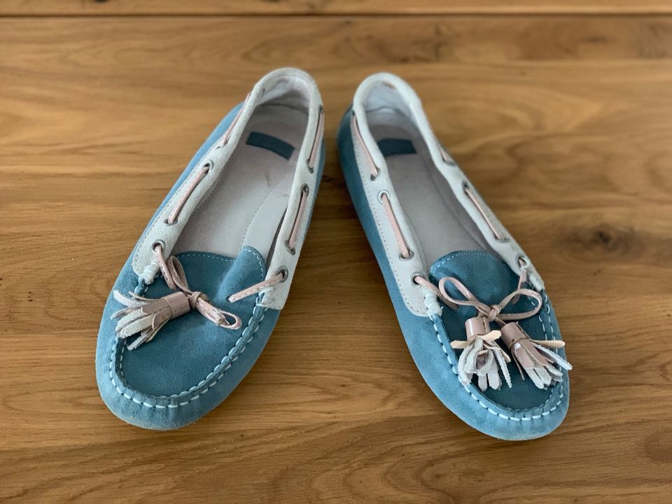 Espadrilles Leder Damen Slipper Gr. 38 blau in Reinhardshagen