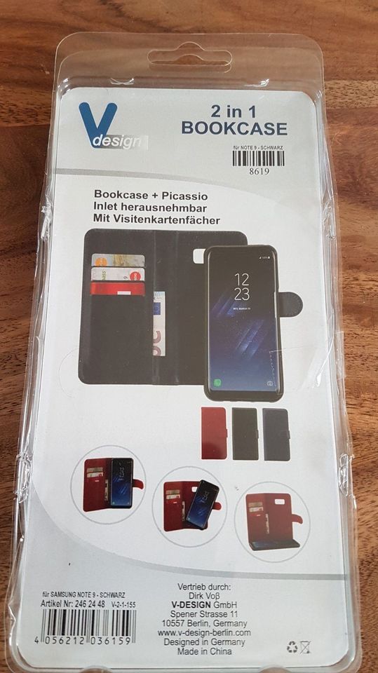 Handyhülle, Bookcase für Samsung Note 9, schwarz in Fredenbeck