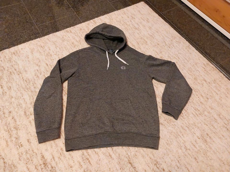 Champion Hoodie Kapuzenpulli Pullover grau meliert Gr. M in Klingenberg am Main