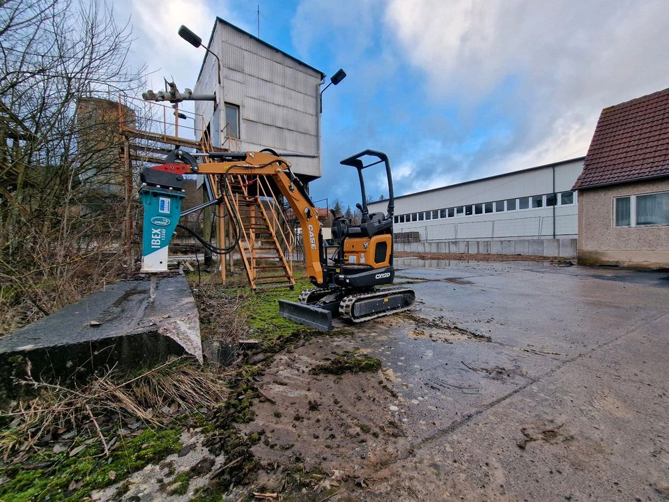 Baumaschinen Vermietung Bagger Radlader Dumper Rüttelplatte Bühne in Tann