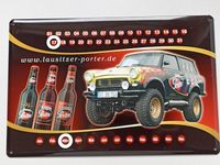 Blechschild - Kalender Lausitzer Porter Bier Rallye Trabant Brandenburg - Elsterwerda Vorschau