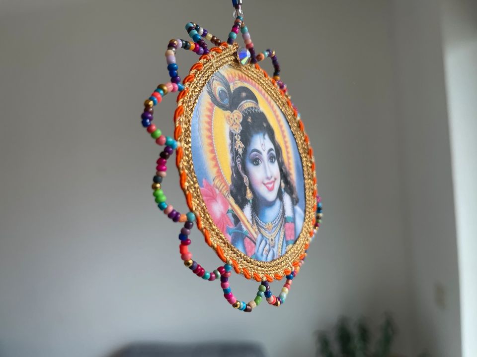 Krishna Anhänger Hindu Gott deko Indien Ornament Geschenk Perlen in Düsseldorf