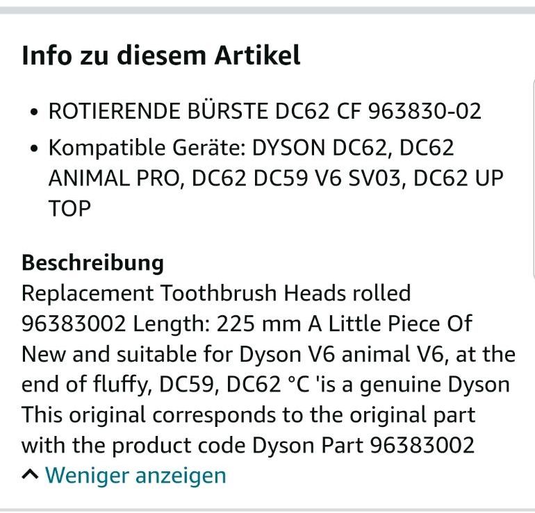 Dyson ersatzbürste in Monheim