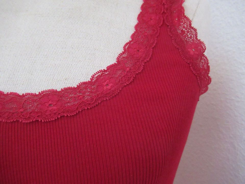 GINA G!NA Longtop Gr. 38 rot Top Spitze weinrot dunkelrot neuwert in Varel