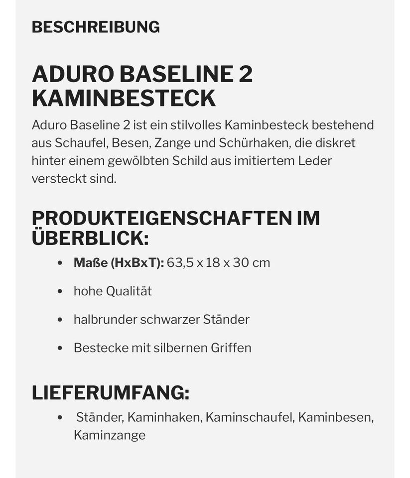 Kaminbesteck-  ADURO Baseline in Radeburg