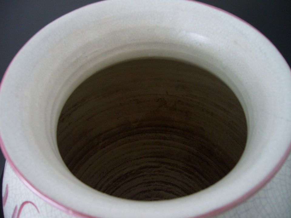 Handbemalte Boden-/Tisch-Vase, 50 cm, Keramik, Blumen in Ratingen