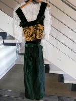 Original Dirndl lang schwarz dunkelgrün inkl. Bluse weiß Gr. 38 Hessen - Ranstadt Vorschau