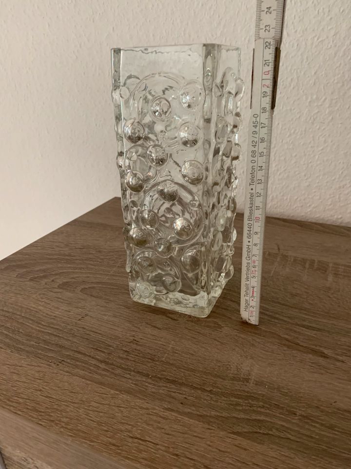 Vintage Bubbles Vase Kristallglas 60-70er Jahre in Großefehn