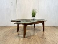 Boatwood by WMK # Besonderer Couchtisch in Form einer Malpalette aus altem Bootsholz, ein handgefertigtes Unikat aus massivem Teakholz # Couchtisch Wohnzimmertisch Tisch Coffee Table Bootsmöbel Friedrichshain-Kreuzberg - Friedrichshain Vorschau