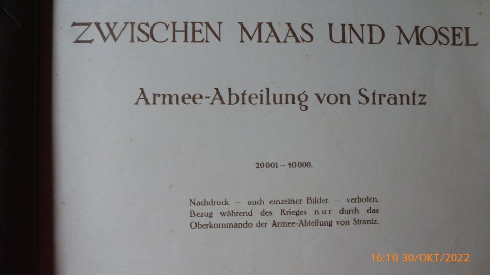 Bildband "Zwischen Maas und Mosel" Armee-Abteilung von Strantz in Wetzlar