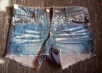 Jeans Hotpants mit Glitzer Applikation Hessen - Hanau Vorschau