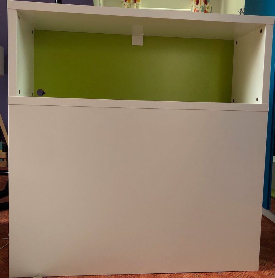 Ikea - Flaxa Kopfteil - Nachttisch zum ausziehen - Rollen - grün in Neuruppin