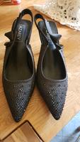 Sling Pumps Gr 39 schwarz glitzer Hessen - Eschwege Vorschau
