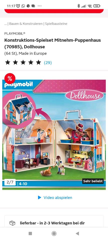 Playmobil Mitnehm-Puppenhaus in Oberhausen