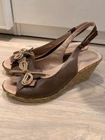 Keilsandale Leder Espadrille braun Schleife 40 Niedersachsen - Stade Vorschau