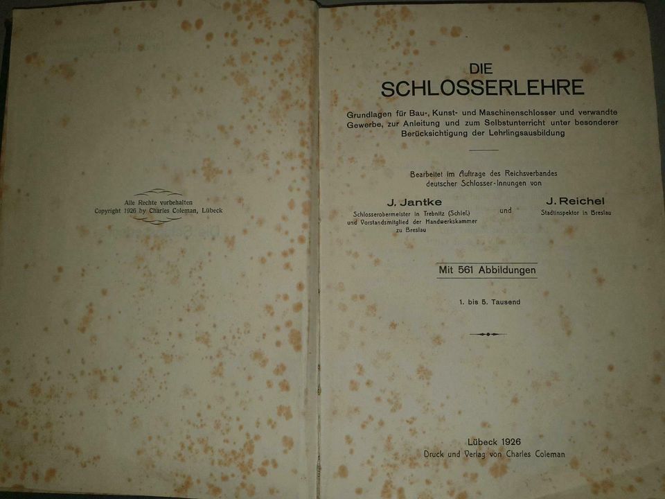 Buch die Schlosser Lehre von 1926 in Gerlingen