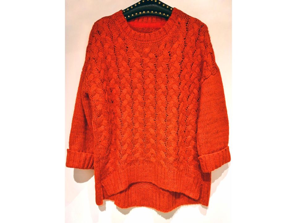 Pullover Strickpullover Zopfmuster orange Gr.42 NEU in Hannover