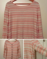 Esprit Pullover rosé/weiß gestreift, Schnürung am Rücken Gr. L Niedersachsen - Oldenburg Vorschau