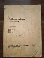 Bedienungsanleitung Krümelwalze B452 B454 B456 B459 VEB DDR Brandenburg - Finsterwalde Vorschau