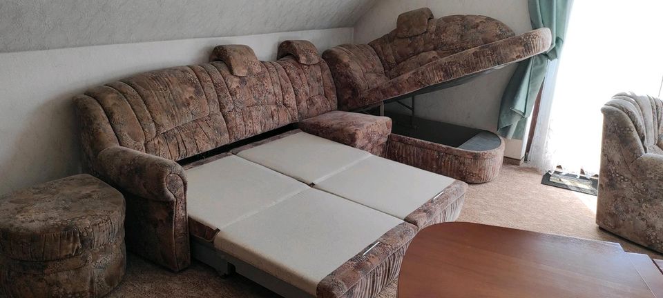 Sofa, Coach mit Bettkasten und Schlaffunktion, Sessel und Hocker in Dresden