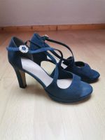 Offene dunkelblaue High Heel Sandalen  / Peeptoe Pumps Gr. 40 Niedersachsen - Hemmingen Vorschau