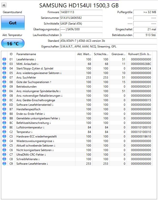 Verkaufe eine Samsung HD154UI 1,5 TB 3,5 Zoll Festplatte in Zülpich