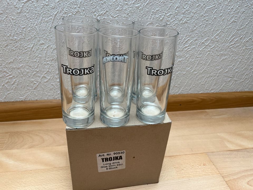 6x Trojka Vodka Gläser unbenutzt Longdrink 22 cl Long Drink in Rheinfelden (Baden)