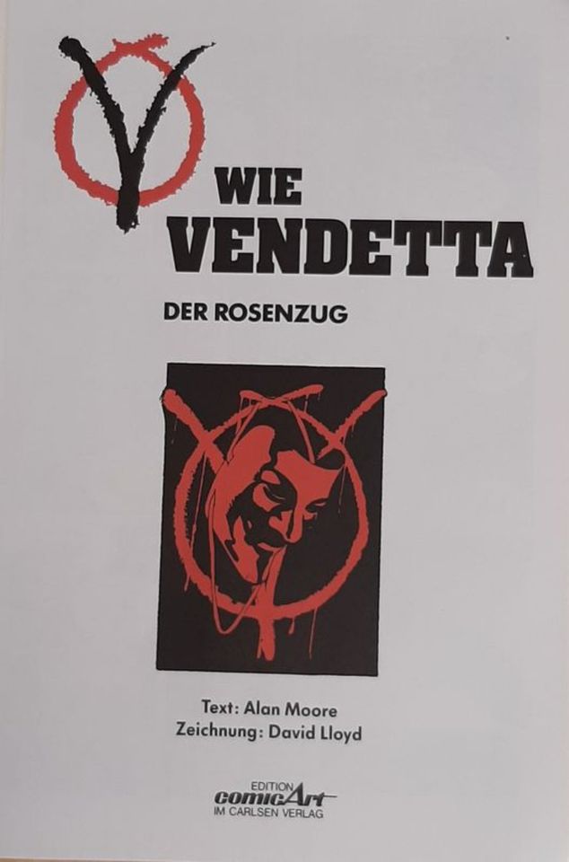 WIE VENDETTA 6: DER ROSENZUG, comicArt, 1. Auflage 1991 in Altenbeken