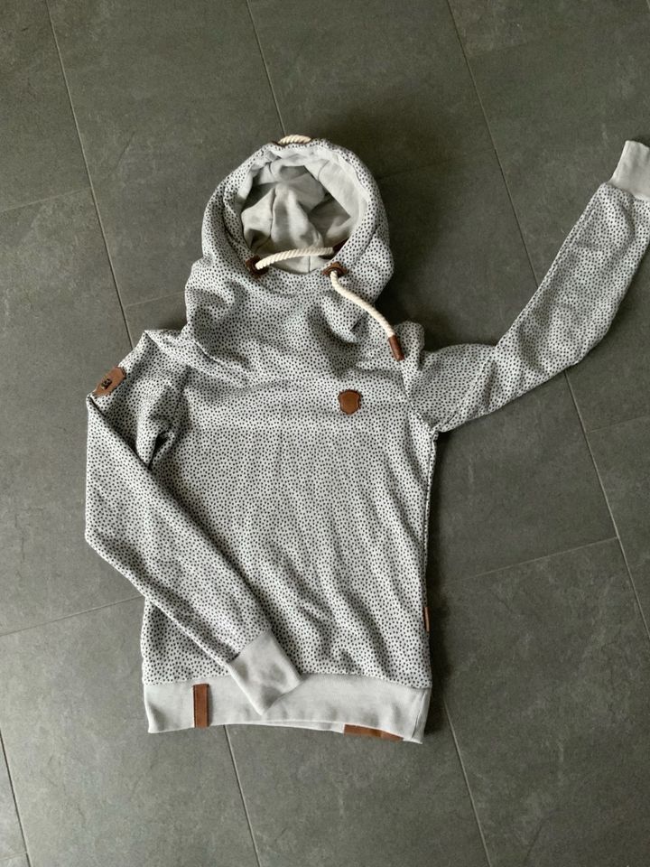 Hoodie Kapuzenpullover Naketano Gr. S grau Herzen Schnizzel in Wissen