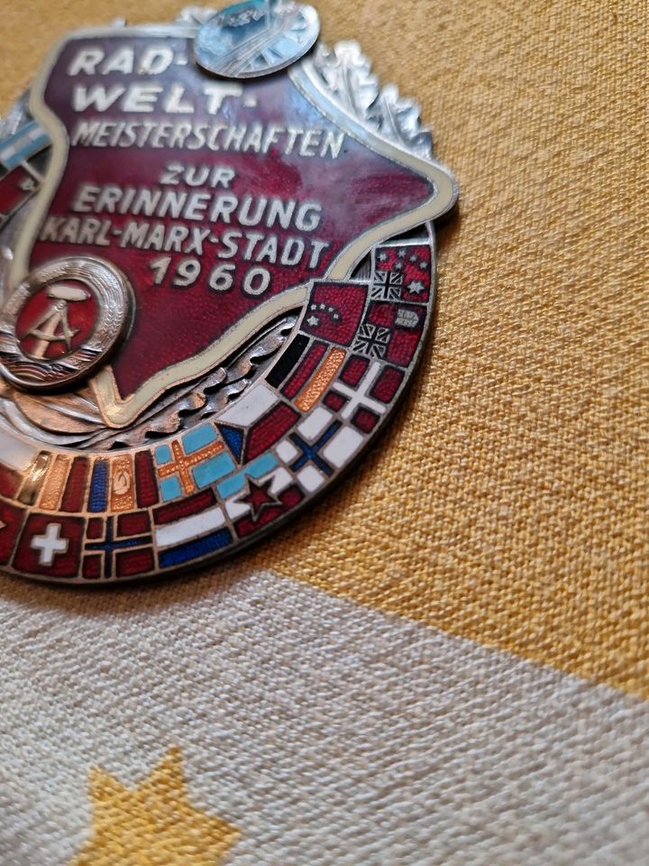 Radweltmeisterschaften 1960 DDR Medaille Karl Marx Stadt in Bestensee