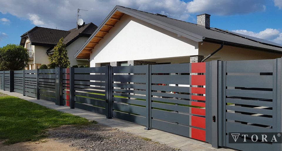 Aluminium Zaun Aluzaun Gartenzaun aus Alu Lamellenzaun Zaunfeld in Köln