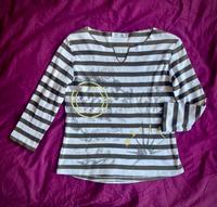 Gestreiftes Shirt, 3/4 Arm, grau-weiß Hessen - Biebesheim Vorschau