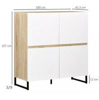 HOMCOM Küchenbuffet Sideboard, Griffleisten, 100 x 41,5 x 107cm Schleswig-Holstein - Bargfeld-Stegen Vorschau