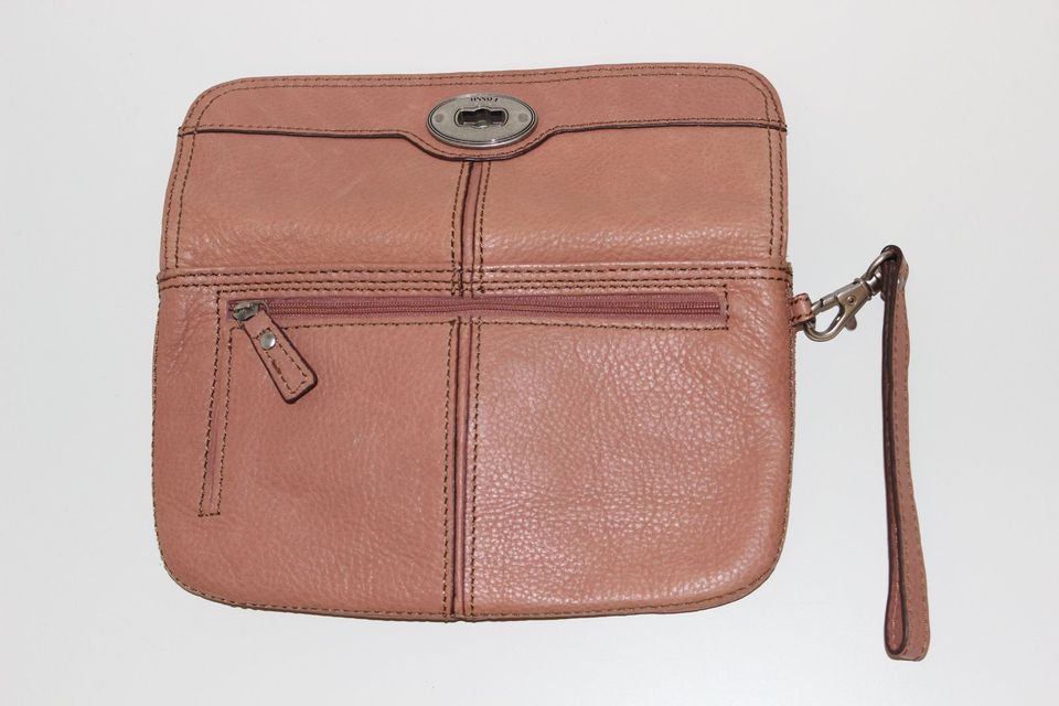 FOSSIL Maddox Foldover Clutch Leder Geldbeutel Geldbörse Altrosa in Duisburg