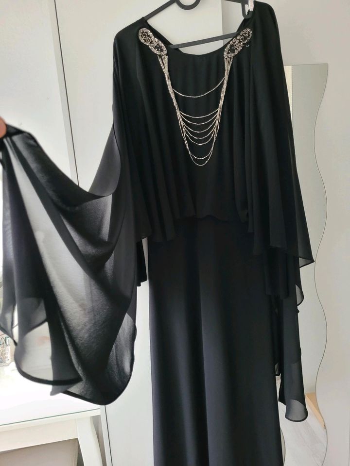 Abiye Abendkleid mit Chiffon schwarz tesettür schwarz Kleid Abaya in Dietzenbach