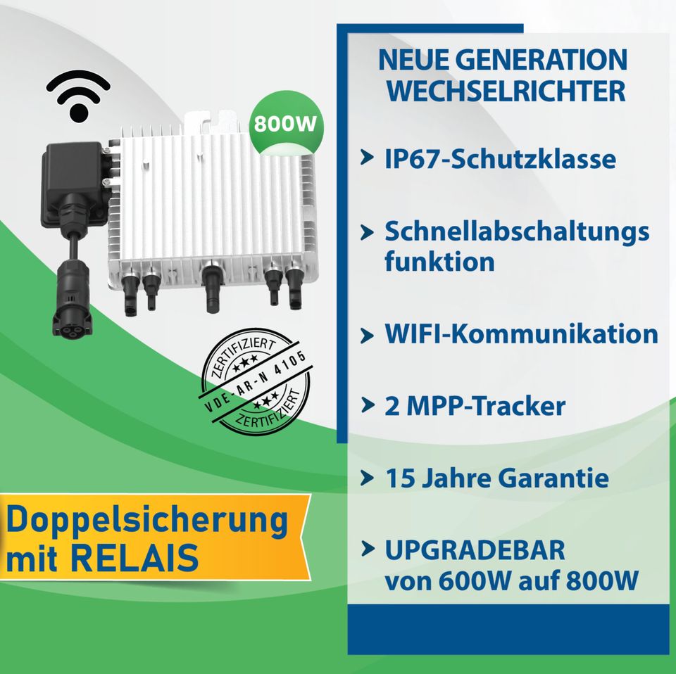 Balkonkraftwerk 790Wp, DEYE SUN-M80G4-EU-Q0 + JA Solar Full Black in Aalen