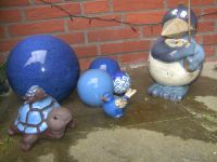 Deko in blau Kugeln Vögel Schildkröten Blumentopf Keramik Niedersachsen - Rotenburg (Wümme) Vorschau