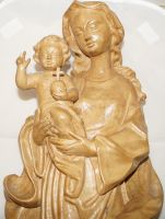 Maria mit Kind Skulptur auf Sockel aus Naturholz geschnitzt Bonn - Bad Godesberg Vorschau