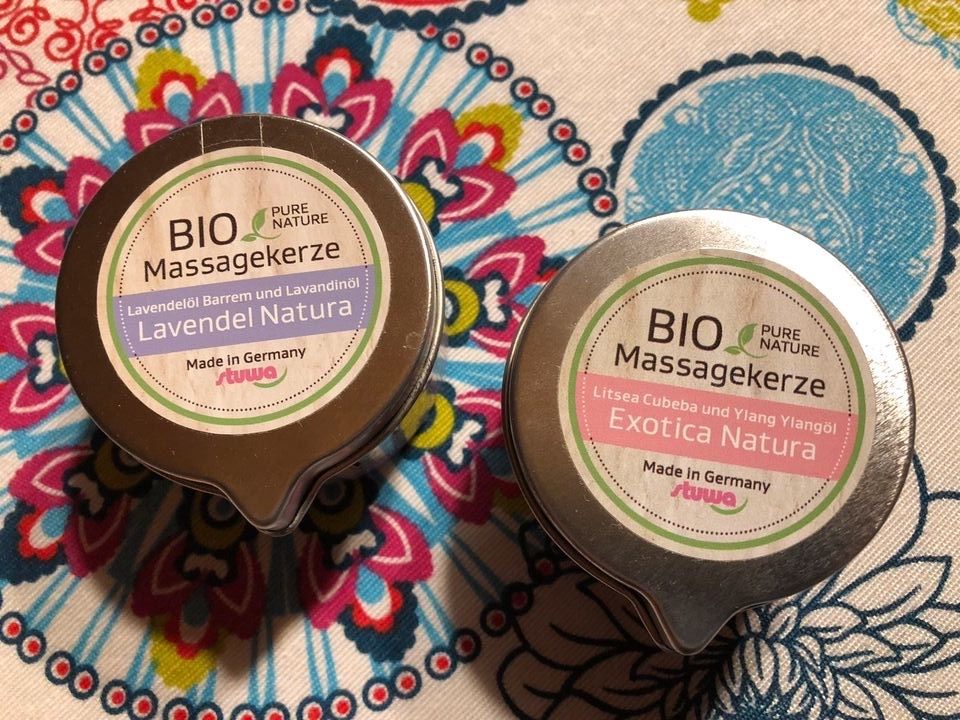 2 Bio Massagekerzen von Stuwa , 100 ml . Neu in Schaafheim