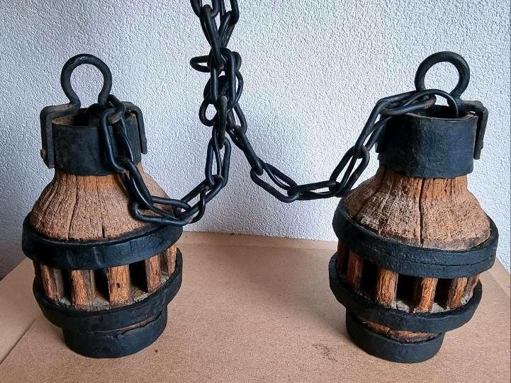 Rustikale Lampe aus Radnaben in Sinsheim