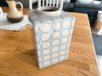 Bemalte Vase Steingut blau beige Brandenburg - Ahrensfelde Vorschau