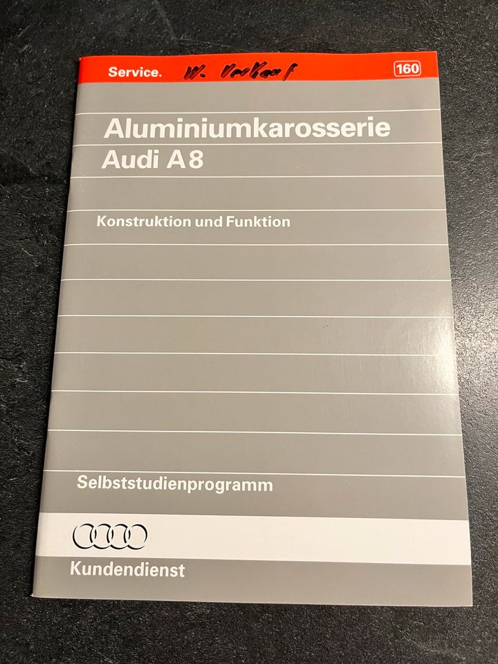 Audi Selbststudienprogramm Nr.160 A8 Aluminiumkarosserie 1995 in Uffenheim