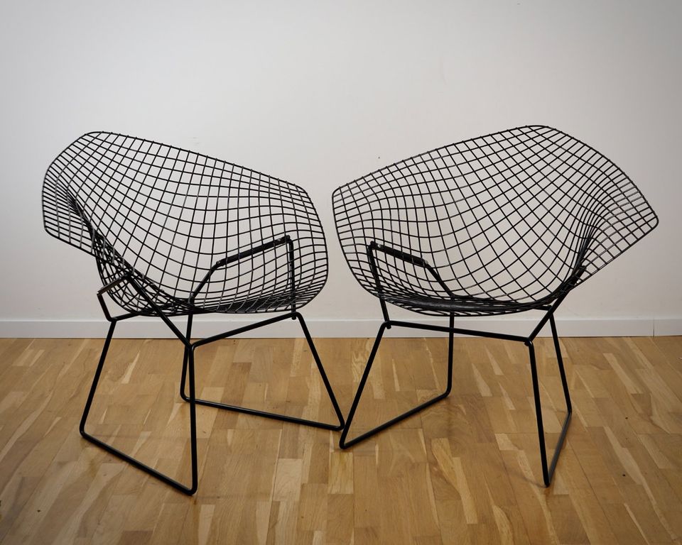 3 x Knoll Int. Bertoia Diamond Chair in schwarz in Stuttgart