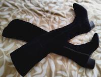 Overknees Stiefel lang Wild-Leder schwarz 40(6,5) teilw stretchig Niedersachsen - Hildesheim Vorschau