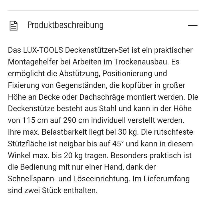 LUX Deckenstützen Set in Neuruppin