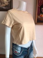 Crop kurzes Shirt Basic Baumwolle Kurzarm Gr. S Creme Hessen - Stadtallendorf Vorschau