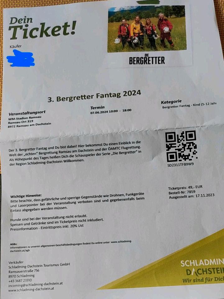 2x Tickets Bergretter Fantage am 7.6.24 in Kößlarn