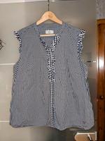Tchibo Bluse Baumwolle Blau-Weiß-Kariert Gr. 46 Hessen - Gedern Vorschau