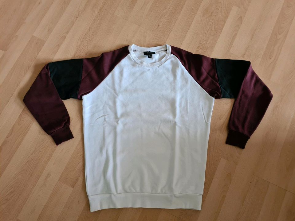 Sweat-Shirt Pulli SMOG XS weiß-weinrot-schwarz in Germaringen